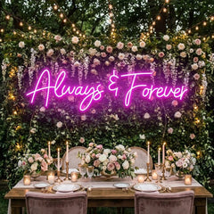 Always And Forever Wedding Neon Sign Light