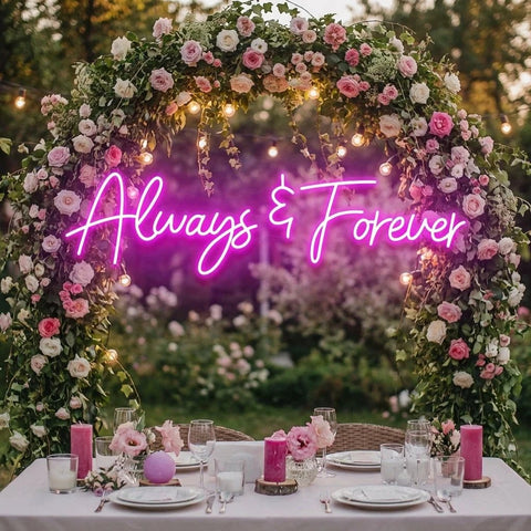 Always And Forever Wedding Neon Sign Light