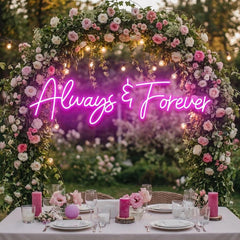 Always And Forever Wedding Neon Sign Light