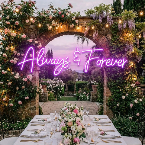 Always And Forever Wedding Neon Sign Light