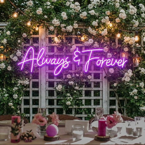 Always And Forever Wedding Neon Sign Light