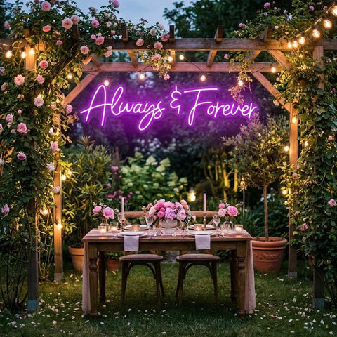 Always And Forever Wedding Neon Sign Light