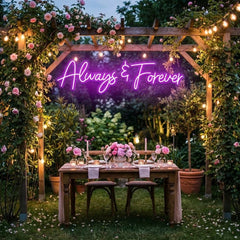 Always And Forever Wedding Neon Sign Light