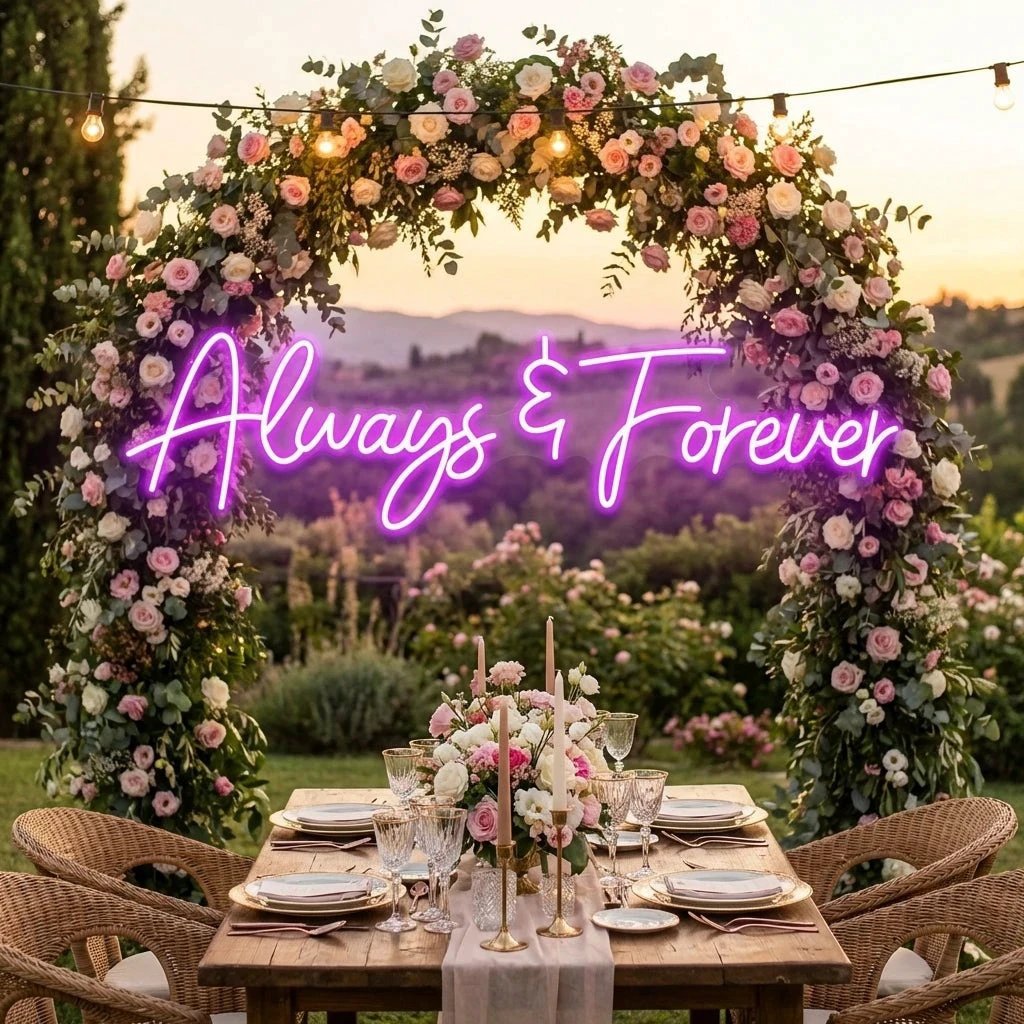 Always And Forever Wedding Neon Sign Light