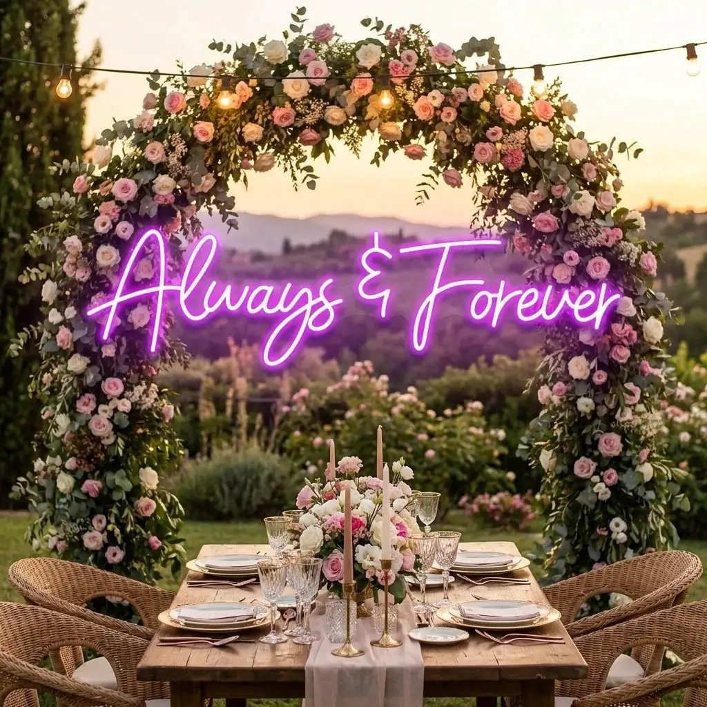 Always And Forever Wedding Neon Sign Light