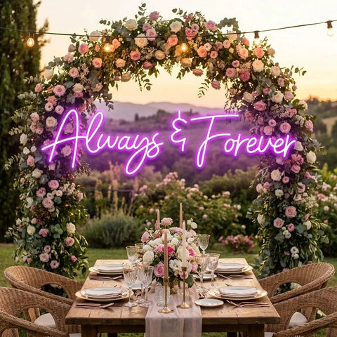 Always And Forever Wedding Neon Sign Light