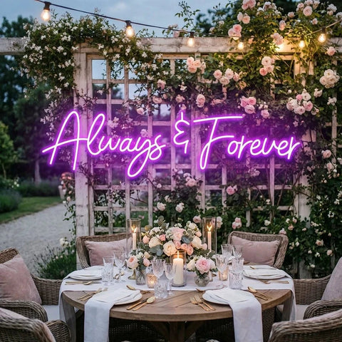Always And Forever Wedding Neon Sign Light