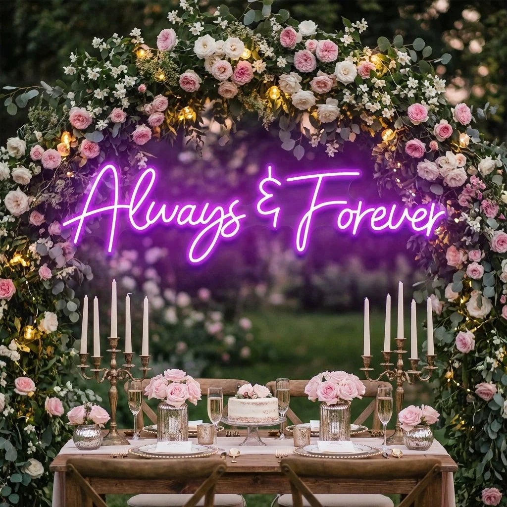Always And Forever Wedding Neon Sign Light