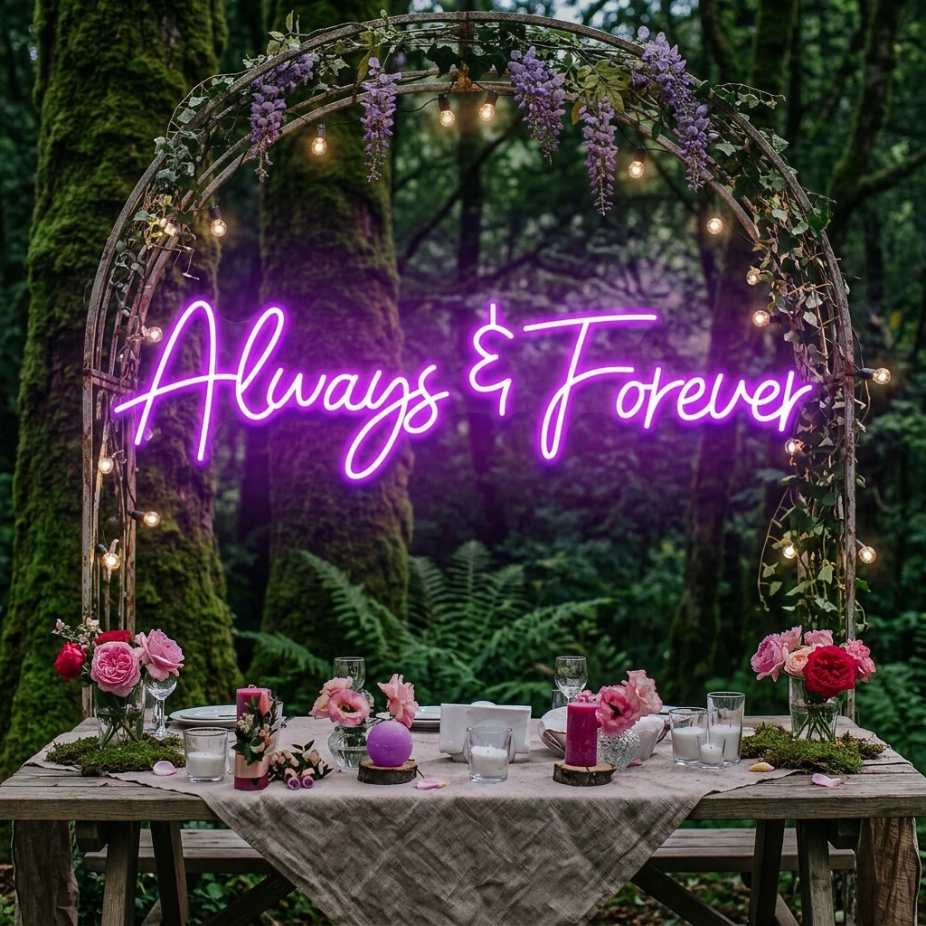 Always And Forever Wedding Neon Sign Light