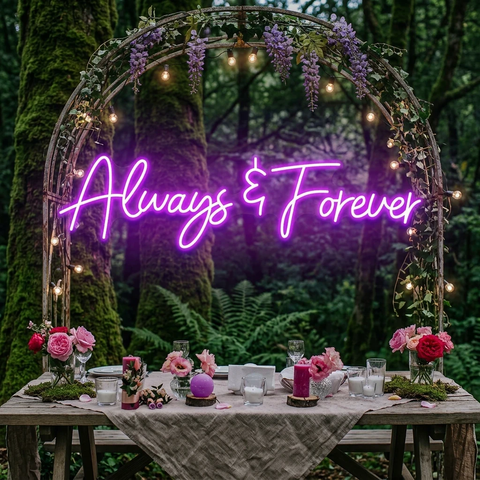Always And Forever Wedding Neon Sign Light