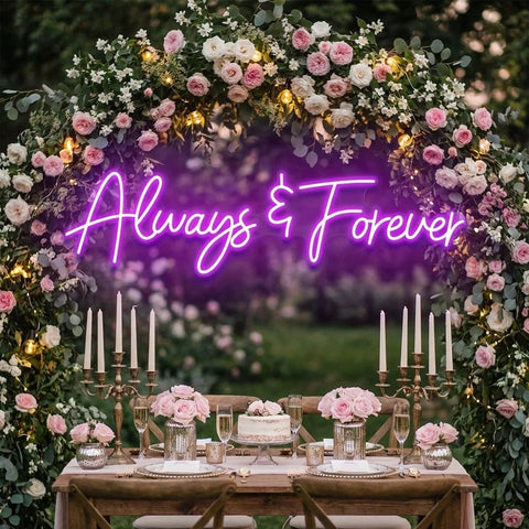 Always And Forever Wedding Neon Sign Light