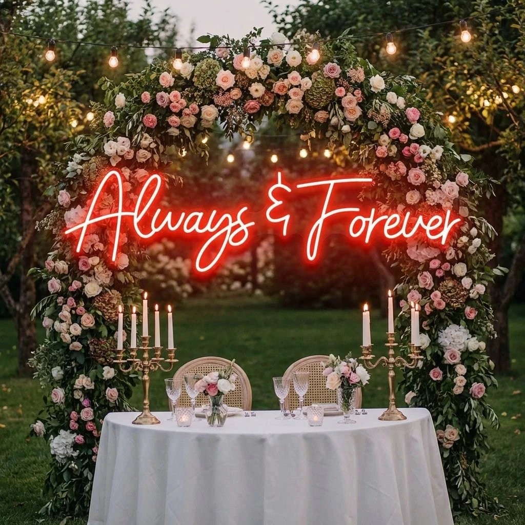 Always And Forever Wedding Neon Sign Light