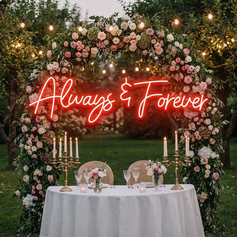 Always And Forever Wedding Neon Sign Light