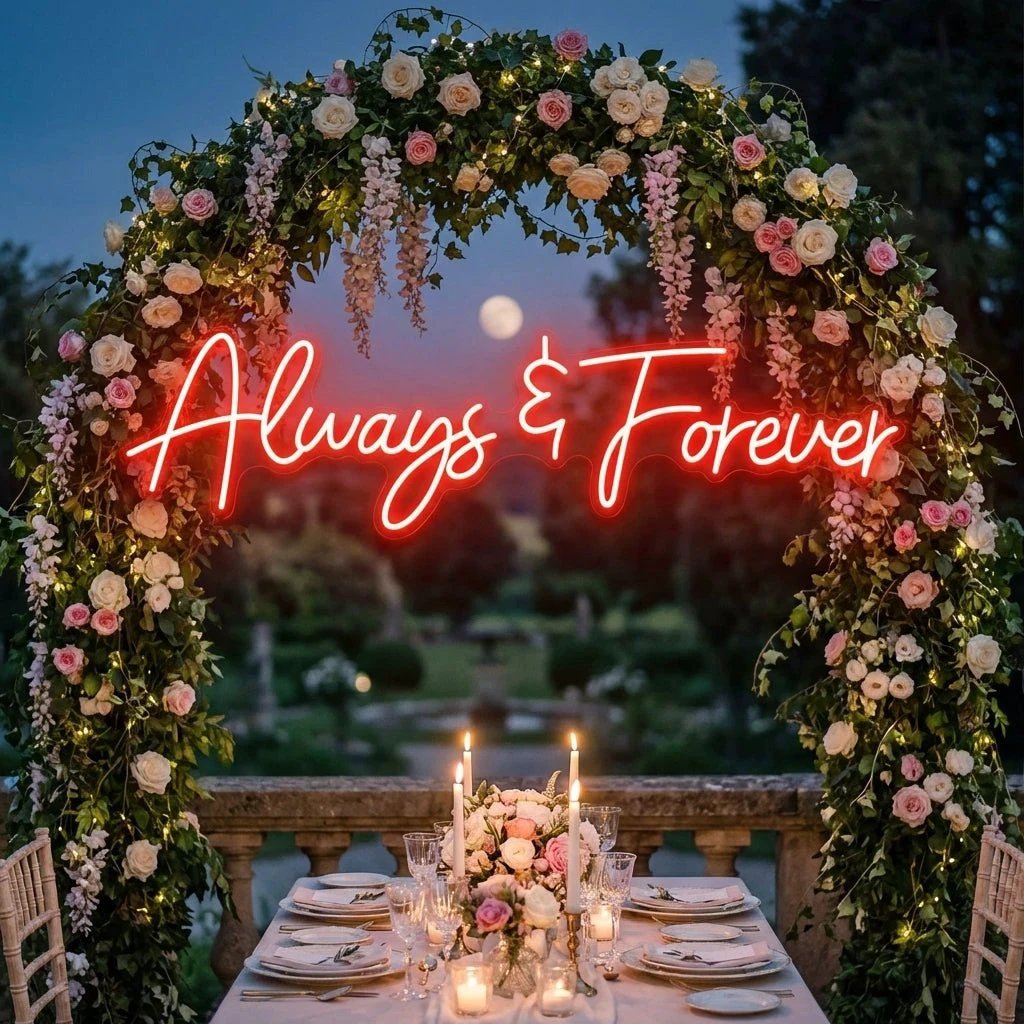 Always And Forever Wedding Neon Sign Light