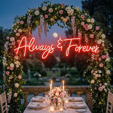 Always And Forever Wedding Neon Sign Light