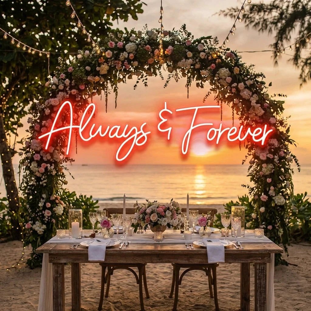 Always And Forever Wedding Neon Sign Light