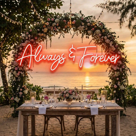 Always And Forever Wedding Neon Sign Light