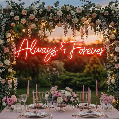 Always And Forever Wedding Neon Sign Light