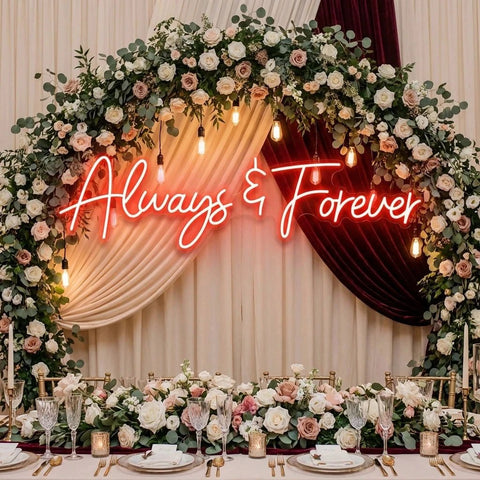 Always And Forever Wedding Neon Sign Light
