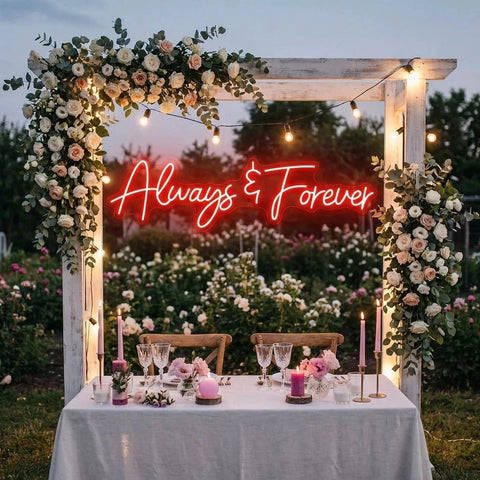 Always And Forever Wedding Neon Sign Light
