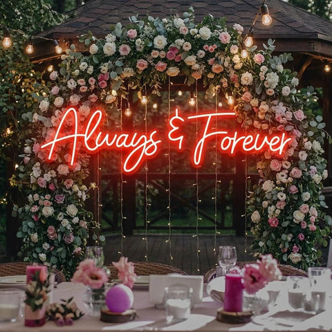 Always And Forever Wedding Neon Sign Light