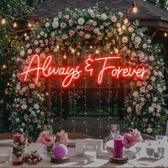 Always And Forever Wedding Neon Sign Light