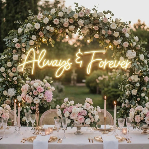 Always And Forever Wedding Neon Sign Light