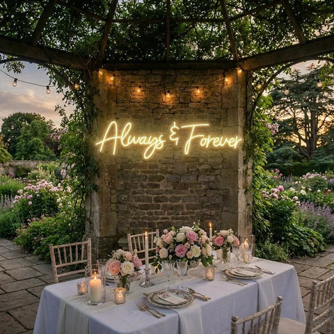 Always And Forever Wedding Neon Sign Light
