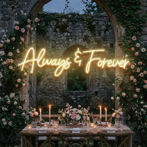 Always And Forever Wedding Neon Sign Light