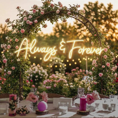 Always And Forever Wedding Neon Sign Light