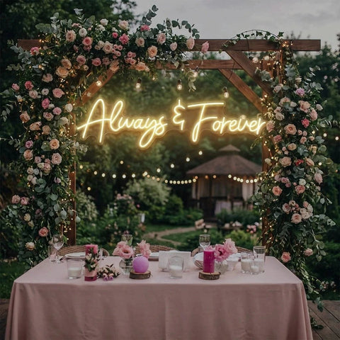 Always And Forever Wedding Neon Sign Light