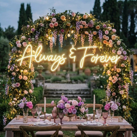 Always And Forever Wedding Neon Sign Light