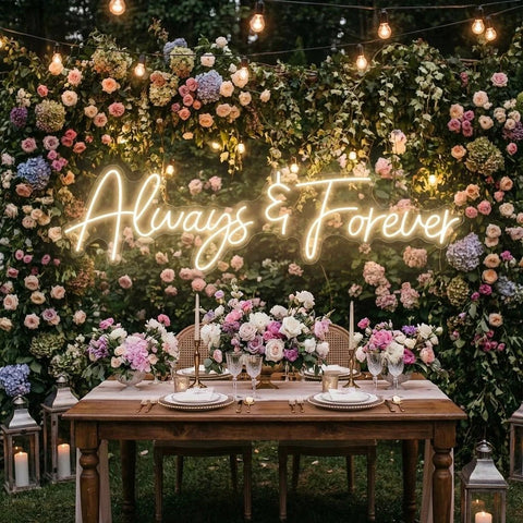 Always And Forever Wedding Neon Sign Light