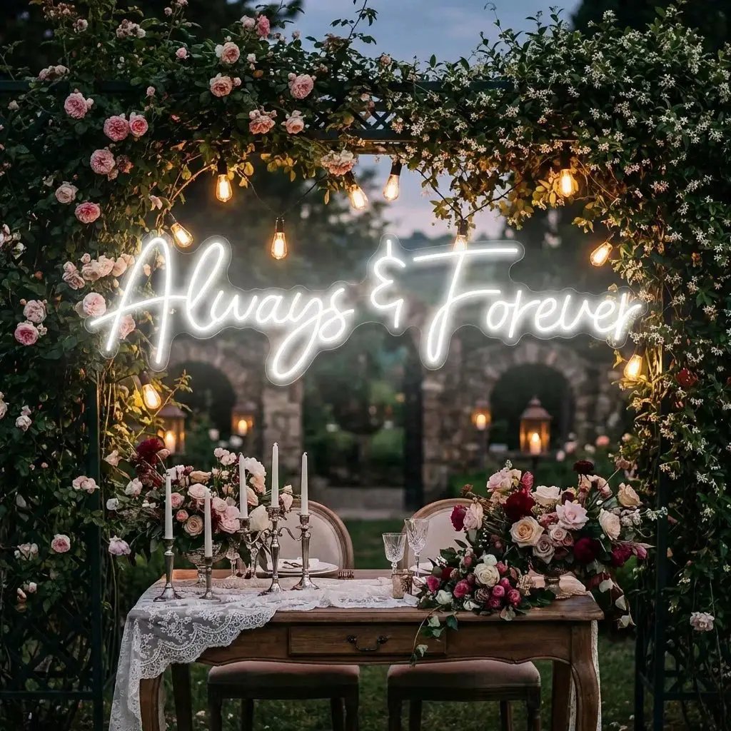Always And Forever Wedding Neon Sign Light