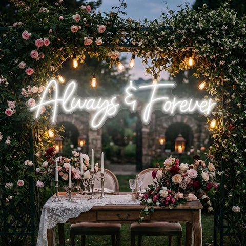 Always And Forever Wedding Neon Sign Light