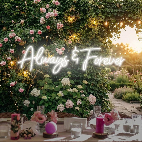 Always And Forever Wedding Neon Sign Light