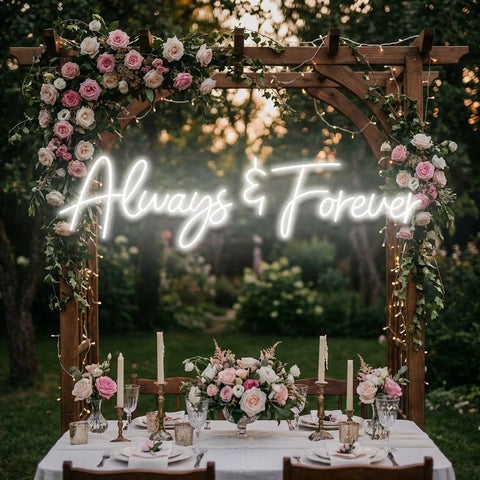 Always And Forever Wedding Neon Sign Light