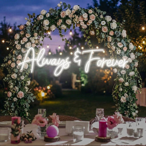 Always And Forever Wedding Neon Sign Light