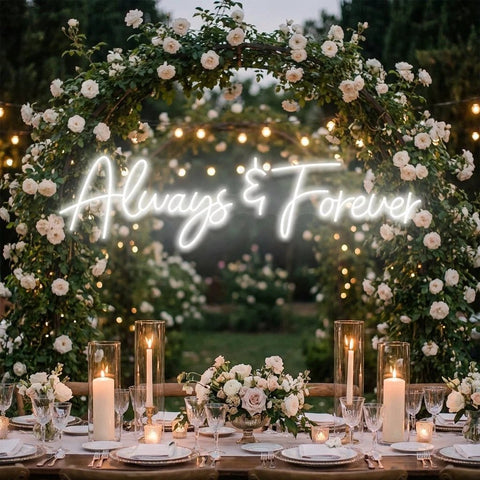 Always And Forever Wedding Neon Sign Light