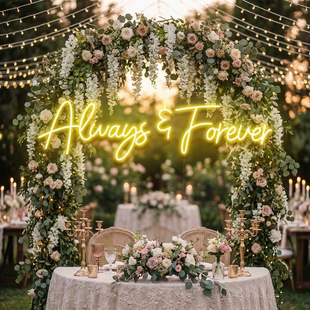 Always And Forever Wedding Neon Sign Light