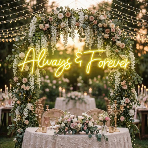 Always And Forever Wedding Neon Sign Light