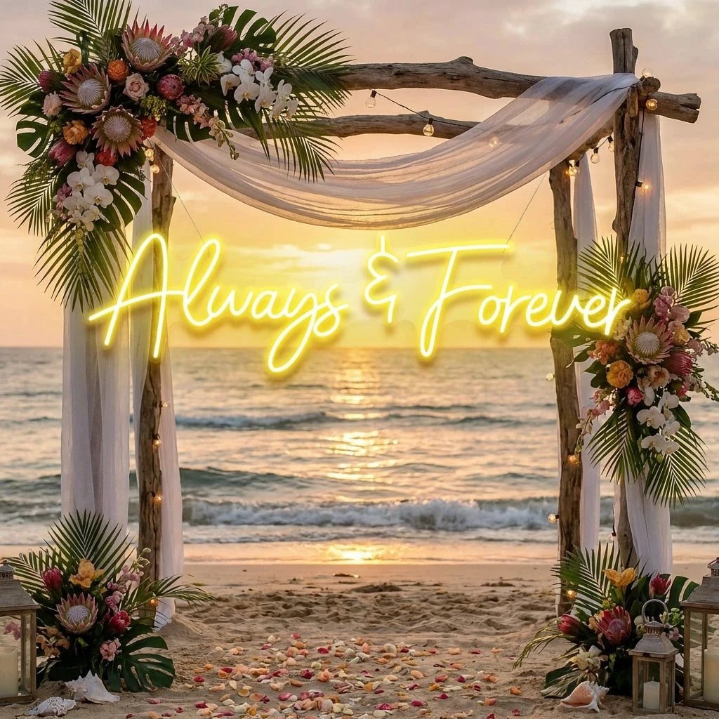 Always And Forever Wedding Neon Sign Light
