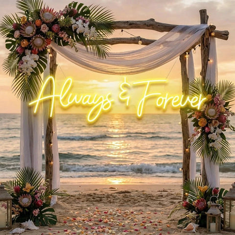 Always And Forever Wedding Neon Sign Light