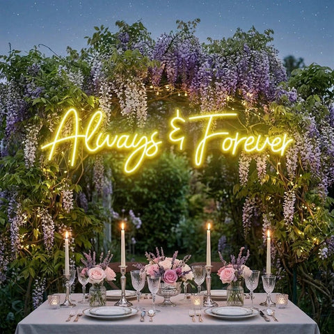 Always And Forever Wedding Neon Sign Light