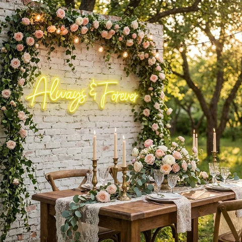 Always And Forever Wedding Neon Sign Light