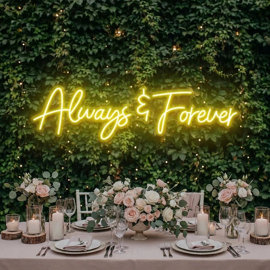 Always And Forever Wedding Neon Sign Light