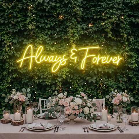Always And Forever Wedding Neon Sign Light