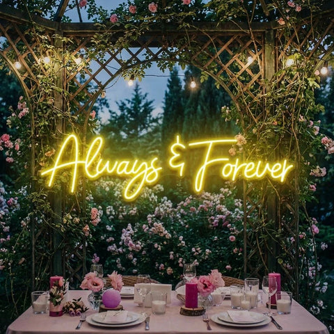 Always And Forever Wedding Neon Sign Light