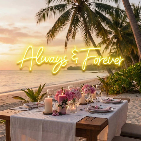 Always And Forever Wedding Neon Sign Light