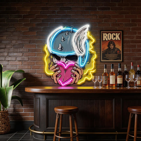 Amor Head Skull LED Neon Sign Light Pop Art